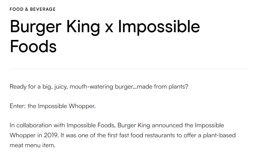 Burger King X Impossible Foods