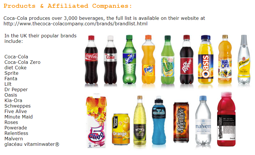 Coca Cola' Products Affiliated