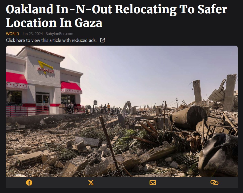Oakland In N Out Relocating To Safer Location In Gaza