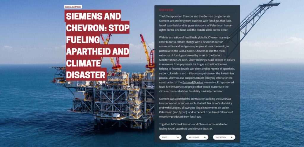 Siemens And Chevron Stop Fueling Apartheid And Climate Disaster